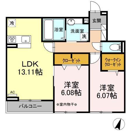エミネンス(2LDK/2階)の間取り写真