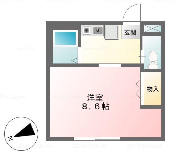 IVC府中(1K/2階)の間取り写真