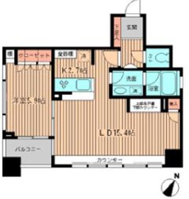 メゾンド日本橋三越前(1LDK/4階)の間取り写真
