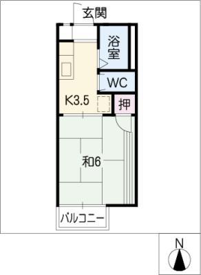 LITTLE HOUSE(1K/1階)の間取り写真
