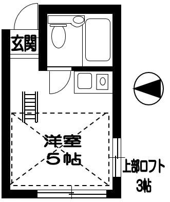 BELL BEE祖師谷(ワンルーム/1階)の間取り写真