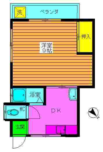 比良荘(1K/1階)の間取り写真
