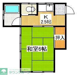 内野荘(1K/1階)の間取り写真