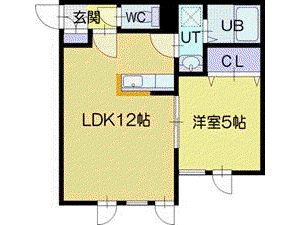 カーサビアンカ(1LDK/2階)の間取り写真