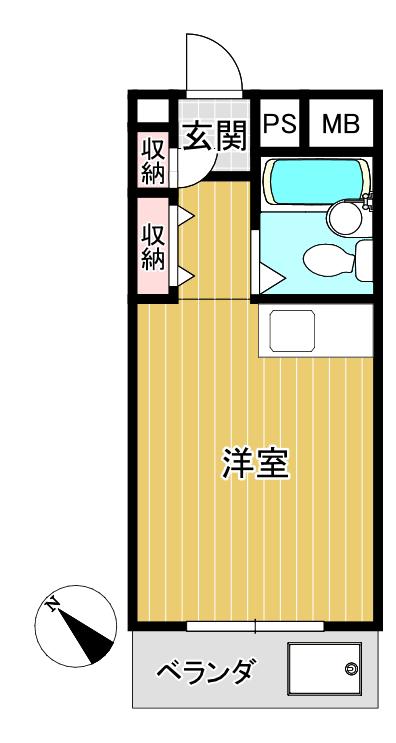 グリーンハイツ宮崎台(ワンルーム/3階)の間取り写真