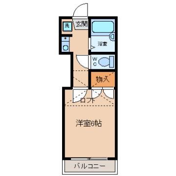 メイプルハウスII(1K/2階)の間取り写真