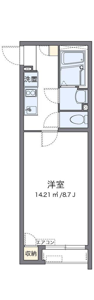 クレイノKSハイム七里(1K/2階)の間取り写真