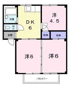 シティハイツ北(3DK/2階)の間取り写真