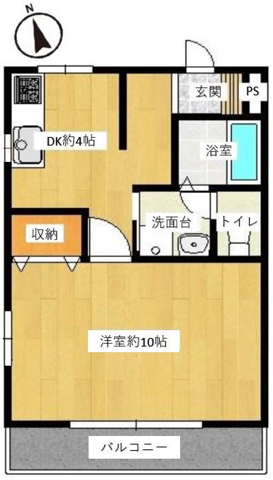 アネックス国分寺 B(1DK/1階)の間取り写真