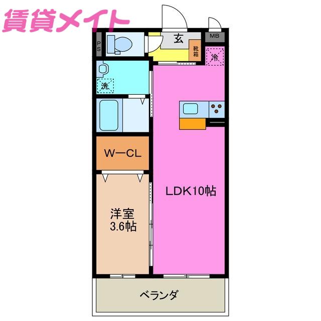 グッドスリー白須賀(1LDK/1階)の間取り写真