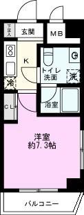 BIG FOREST(1K/7階)の間取り写真