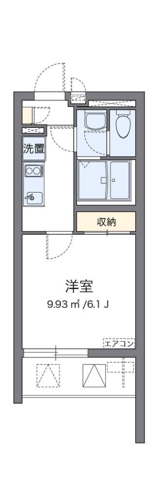 クレイノ池田石橋(1K/2階)の間取り写真