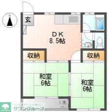 コーポ大矢(2DK/2階)の間取り写真