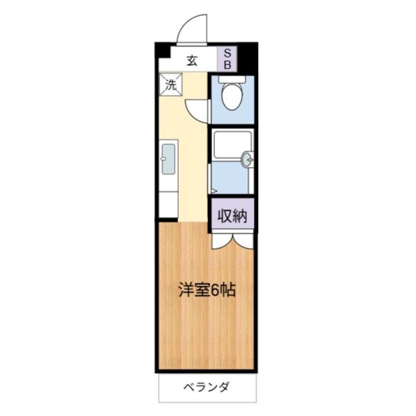 マーブルレジディンス(1K/2階)の間取り写真