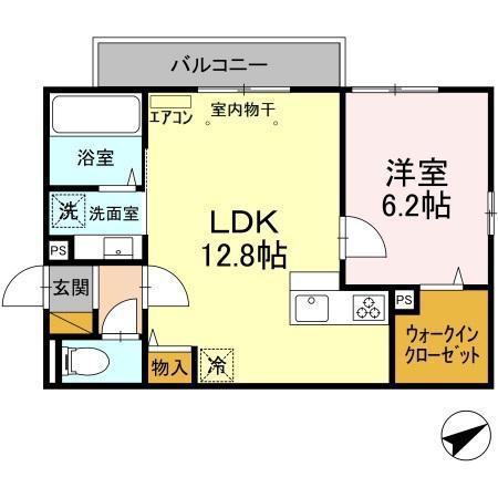 ボヌール(1LDK/1階)の間取り写真