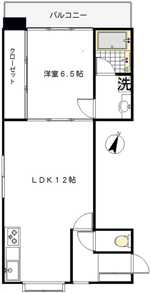 マヌアール中目黒(1LDK/3階)の間取り写真