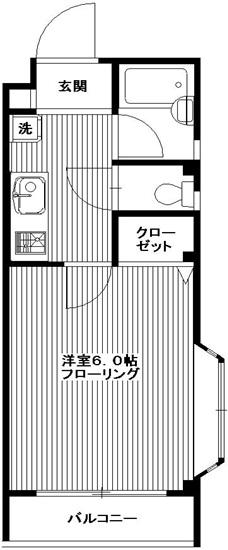 エムズ偕容(1K/1階)の間取り写真