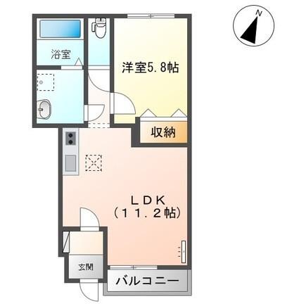 パレット小泉1(1LDK/1階)の間取り写真