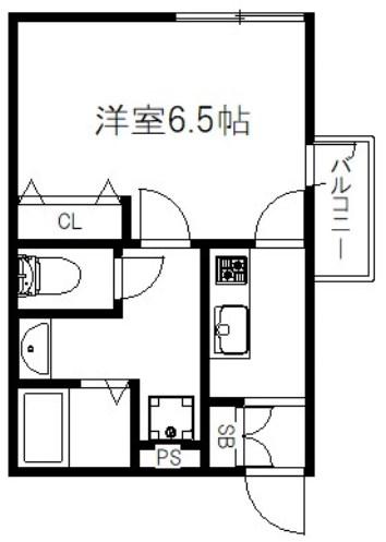 グレースアレイ西院(1K/3階)の間取り写真