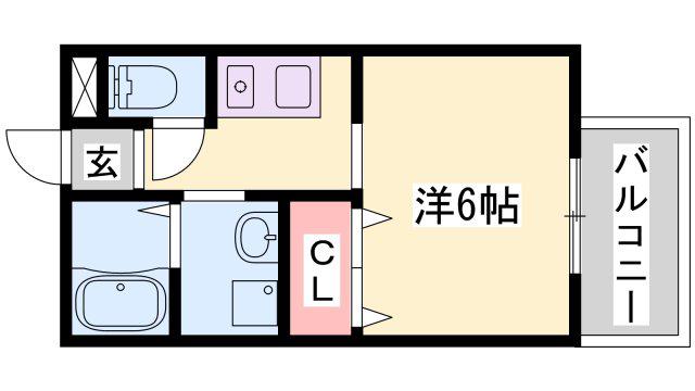 クレール(1K/2階)の間取り写真