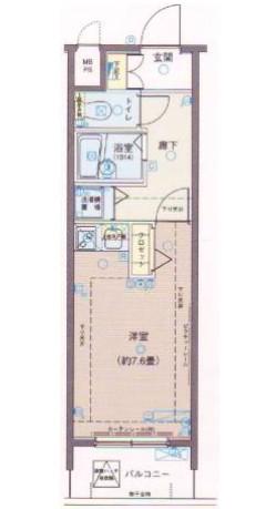 ヴェルト日本橋シティ(ワンルーム/8階)の間取り写真