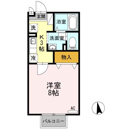 アーバンライフ雅B棟(1K/1階)の間取り写真