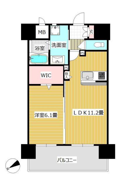 フェリス久留米シティ(1LDK/2階)の間取り写真