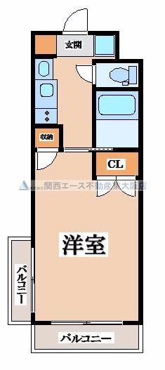 大宝グランシャリオ(1K/2階)の間取り写真