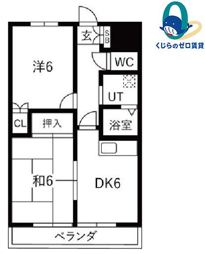 アーバンCOH(2DK/3階)の間取り写真