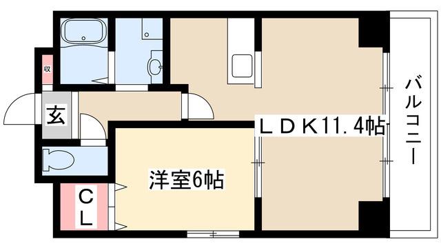リバーブル檀渓(1LDK/3階)の間取り写真