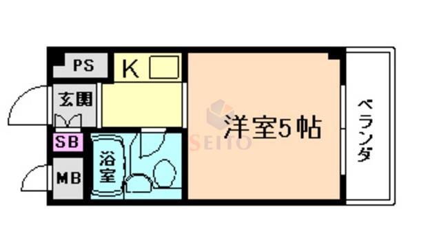 タクティ野田阪神(ワンルーム/2階)の間取り写真