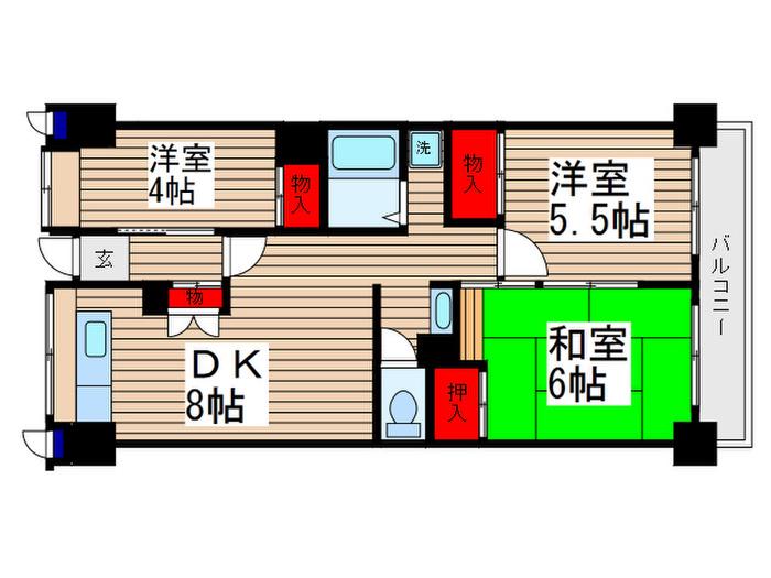 ソレイユ久保(3DK/3階)の間取り写真
