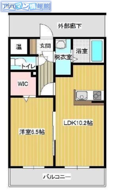 ディアコート(1LDK/2階)の間取り写真
