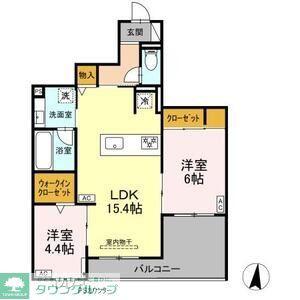 グラシア広路本町(2LDK/3階)の間取り写真