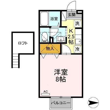 セジュール桜馬場(1K/2階)の間取り写真