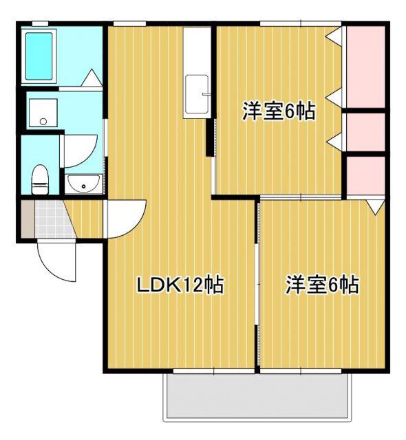 グリシーナ B(2LDK/1階)の間取り写真