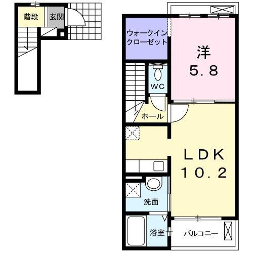 アルトゥーラ(1LDK/2階)の間取り写真