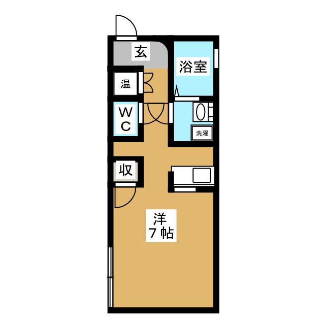 クレシア西橋本(ワンルーム/1階)の間取り写真