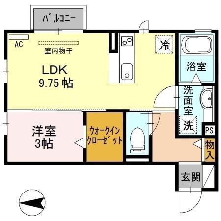 メゾンドオランジュ(1LDK/2階)の間取り写真