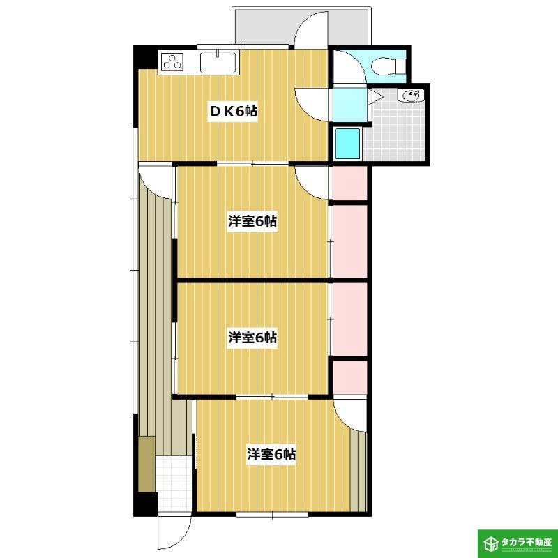 山村ビル(3DK/2階)の間取り写真