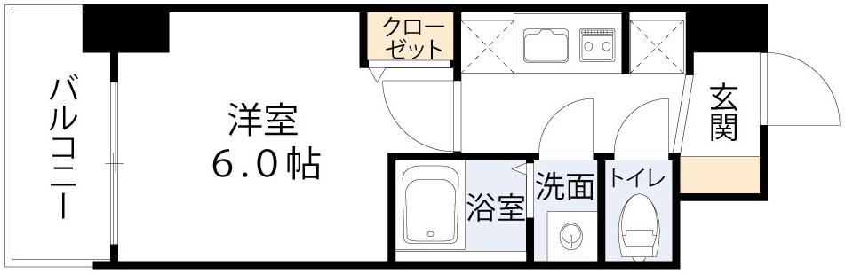 大阪難波NOAH(1K/8階)の間取り写真