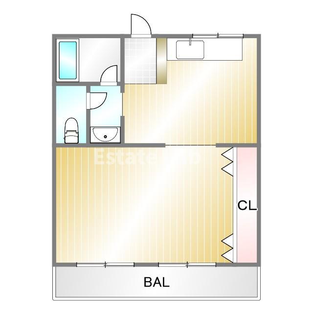 藤マンション(1DK/1階)の間取り写真