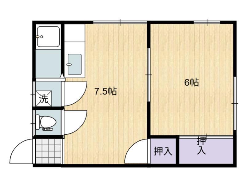 コーポ明邦(1DK/1階)の間取り写真