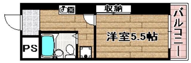 アンフィニィ西町(1K/2階)の間取り写真