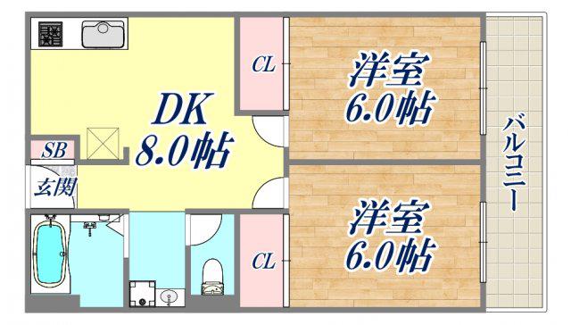 大三マンション(2DK/2階)の間取り写真