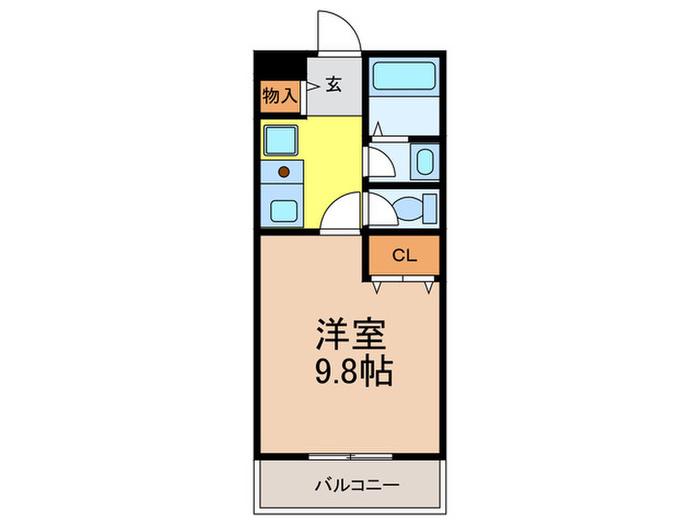 ユニハイム(ワンルーム/1階)の間取り写真