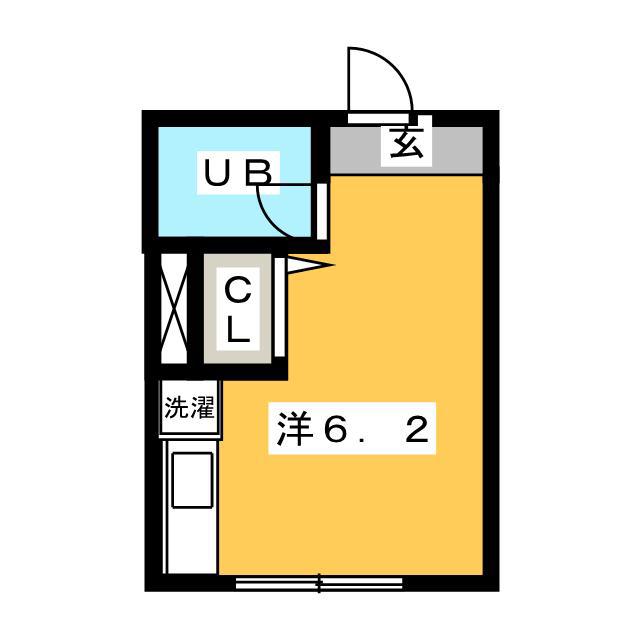 中野マンション(ワンルーム/2階)の間取り写真