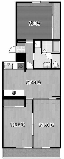 NICハイム保土ヶ谷第2(3DK/2階)の間取り写真