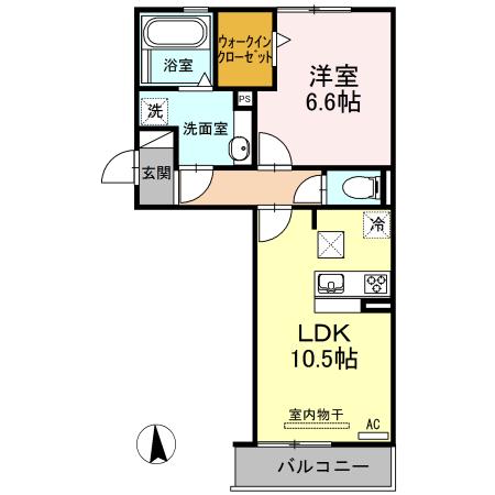 サンライズS(1LDK/1階)の間取り写真
