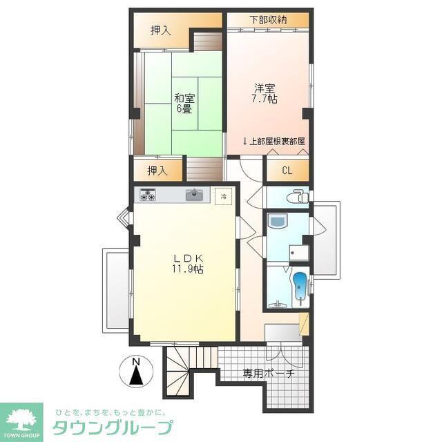 本多ビル(2LDK/3階)の間取り写真